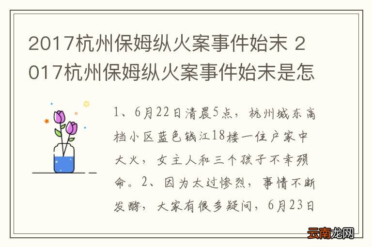 杭州火災(zāi)最新消息，保姆引發(fā)的關(guān)注焦點(diǎn)，杭州保姆火災(zāi)事件最新消息關(guān)注焦點(diǎn)