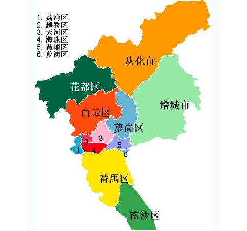 廣州的行政區(qū)劃概述，廣州行政區(qū)劃概覽