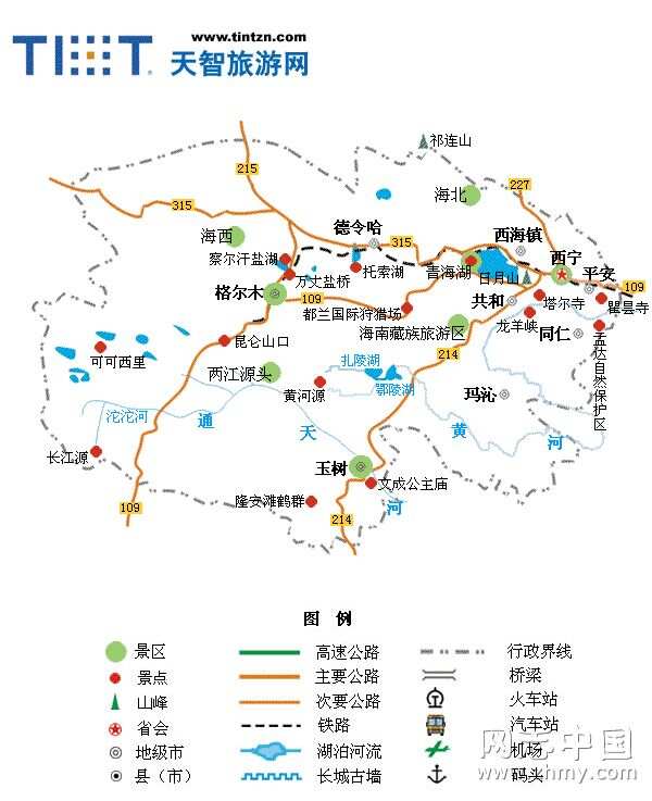 青海省旅游地圖高清版，探索高原之美，青海省旅游地圖高清版，高原探索之旅