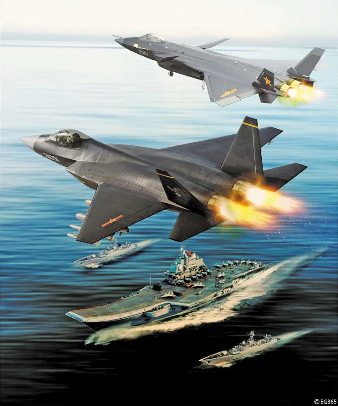 殲20戰(zhàn)斗機(jī)與航空母艦在游戲中的壯麗展現(xiàn)，游戲內(nèi)殲20戰(zhàn)斗機(jī)與航空母艦的壯麗對(duì)決