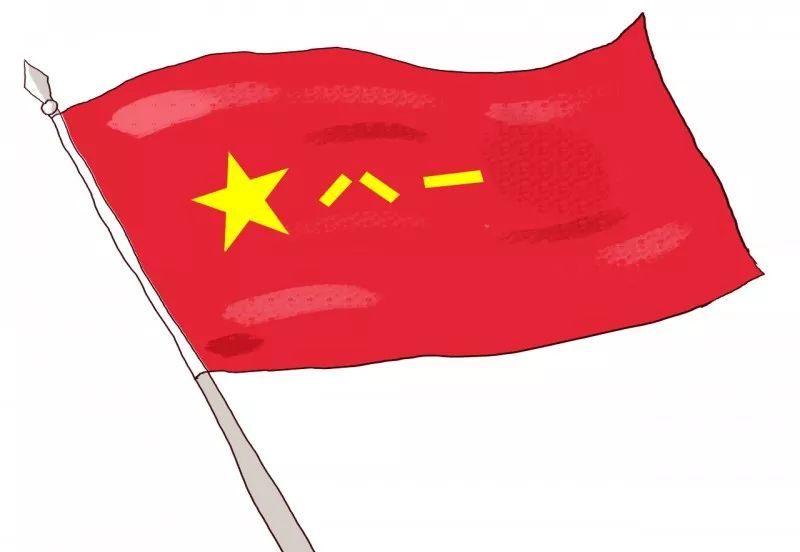 中國人民解放軍軍旗與軍徽簡筆畫，象征與榮耀的體現(xiàn)，中國人民解放軍軍旗與軍徽簡筆畫，象征榮耀與精神的體現(xiàn)