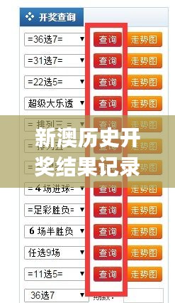 新澳彩開獎結(jié)果歷史記錄表格查詢，探索與理解，新澳彩開獎結(jié)果歷史記錄探索與查詢指南